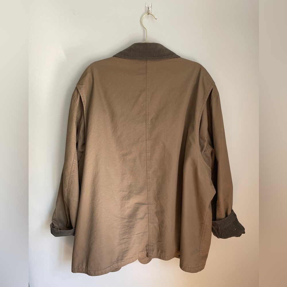 LANDS’ END Men’s Barn Coat in Brown and Green Corduroy Size XXL 50-52 - Picture 5 of 8